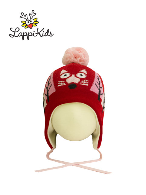 Вязанная детская шапка LAPPI Kids, модель B7, цвет красный.