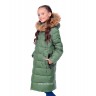 Зимнее пальто O'HARA для девочки, утеплитель  БИО-ПУХ,  K305, оливковое.