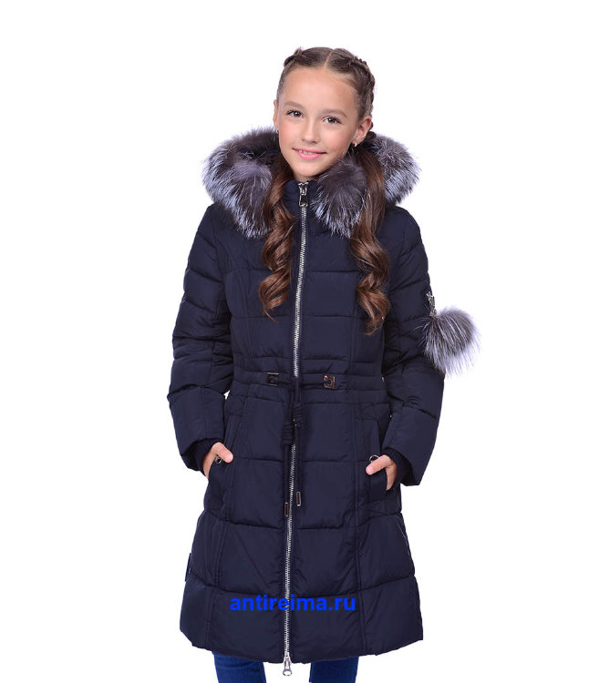Пальто  зимнее детское для девочки O'HARA, модель K308, цвет синий.