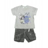 Летний детский комплект FOX из шорт с футболкой для мальчика, арт. 7015, серый.