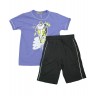 Летний детский комплект FOX из трикотажных шорт с футболкой для мальчика, арт. 7808, голубой.